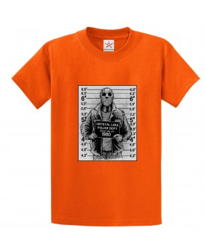 Jason Mugshot Crystal Lake Police Dept Classic Unisex Kids and Adults T-Shirt For Movie Fans